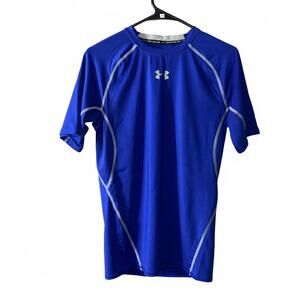 Men’s Under Armour Compression Shirt Blue Fitted Performance Tee Size Medium